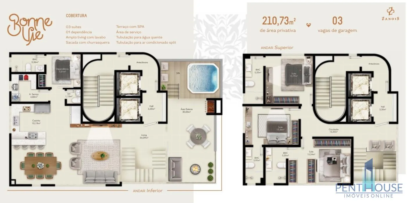 Imagem Cobertura Duplex para Venda em Balneário Camboriú, CENTRO, 3 dormitórios, 3 suítes, 4 banheiros, 3 vagas