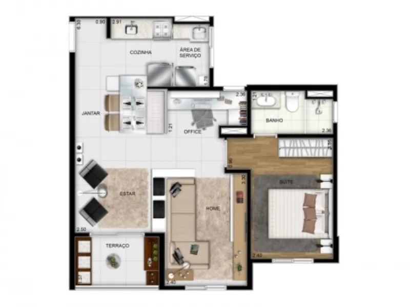 Imagem Start Jardim Clube São Bernardo, apartamento com 2 quartos em São Bernardo do Campo