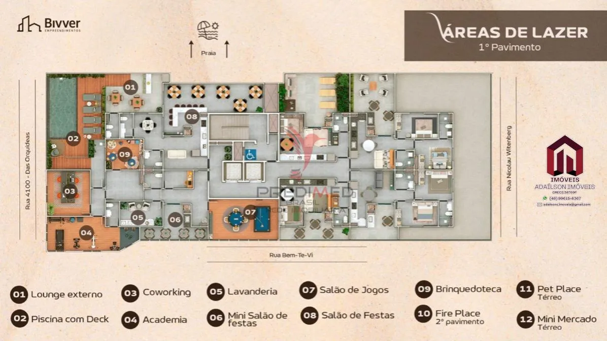 Imagem Apartamentos 1 Quarto , 33m2 e 2 Dorm 58m2 no Bivver Residence Em Piçarras SC BRASIL