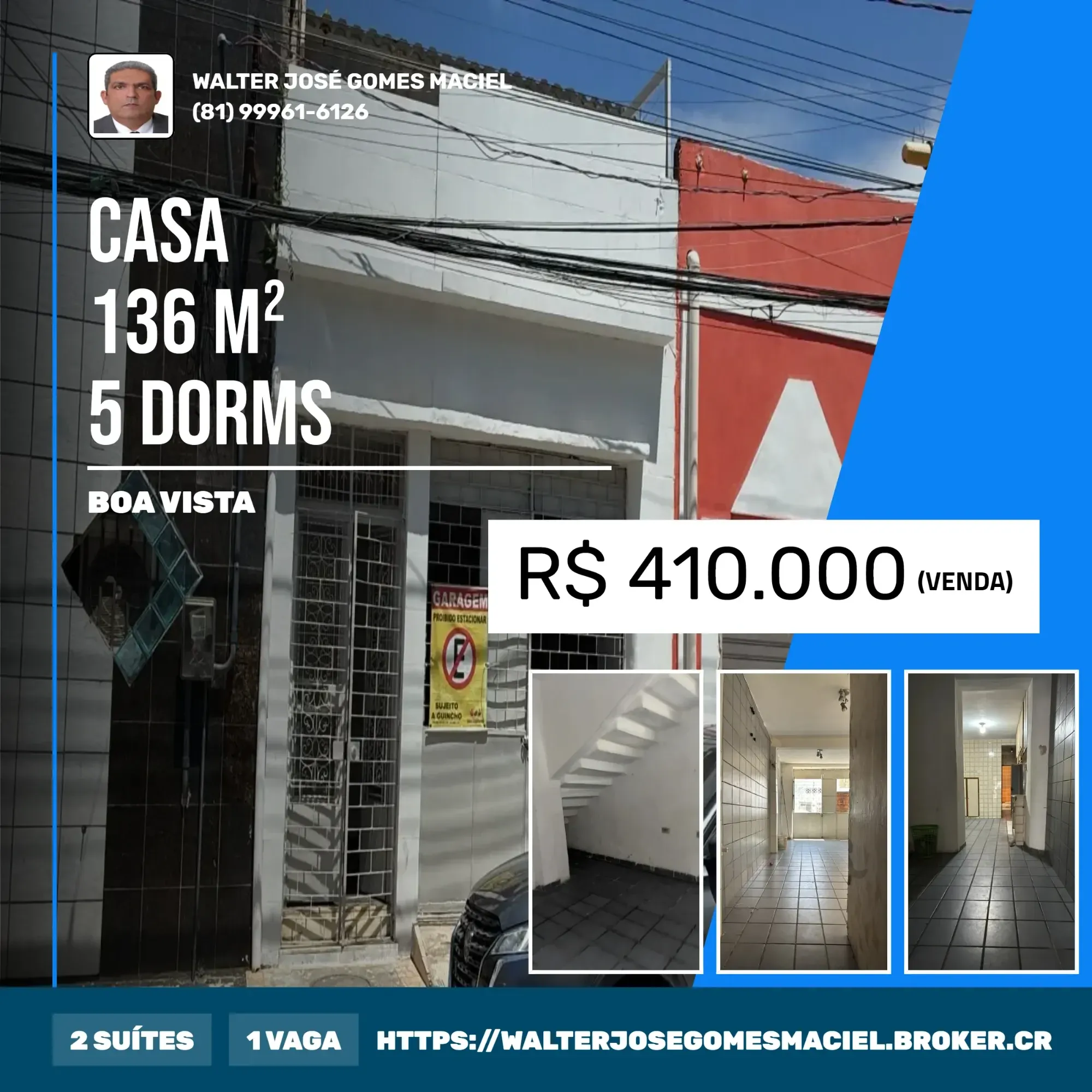 Imagem Casa com 5 Quartos à Venda, 136 m² em Boa Vista - Recife