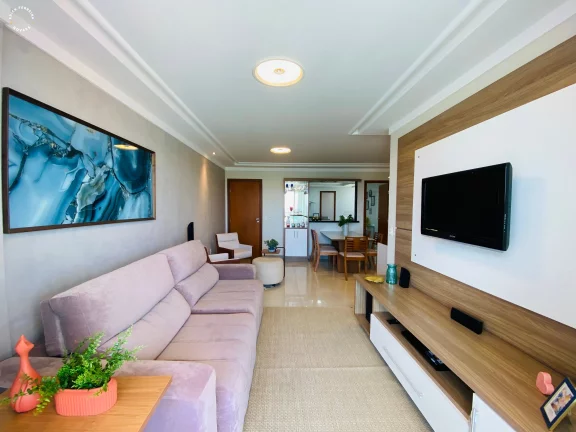 Imagem Apartamento a venda na praia do morro frente para o mar, 3 quartos sendo uma suite, todos eles em porcelanato. com 02 vagas de garagem.