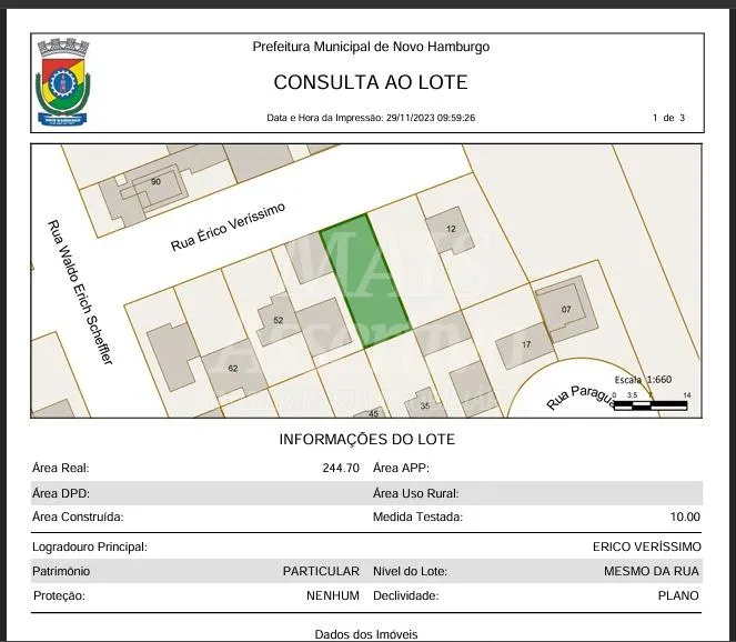 Imagem Terreno para venda, bairro Rondonia em Novo Hamburgo - 245,00m²