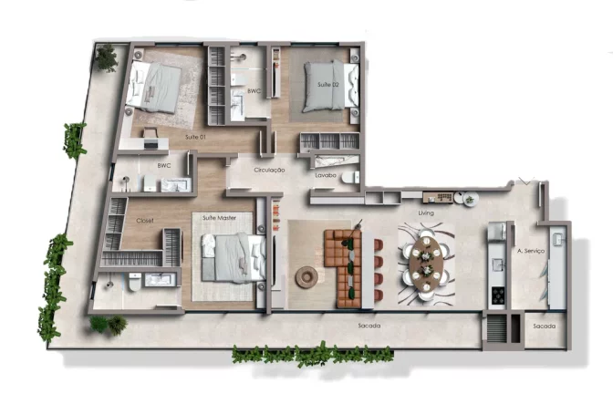 Imagem Jardins Palace Residence - Breve Lançamento - Apartamento à venda no bairro Cabeçudas - Itajaí/SC