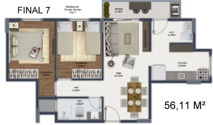 Imagem APARTAMENTO NA MIRIM 2 DORMITÓRIOS 1 VAGA!!!
