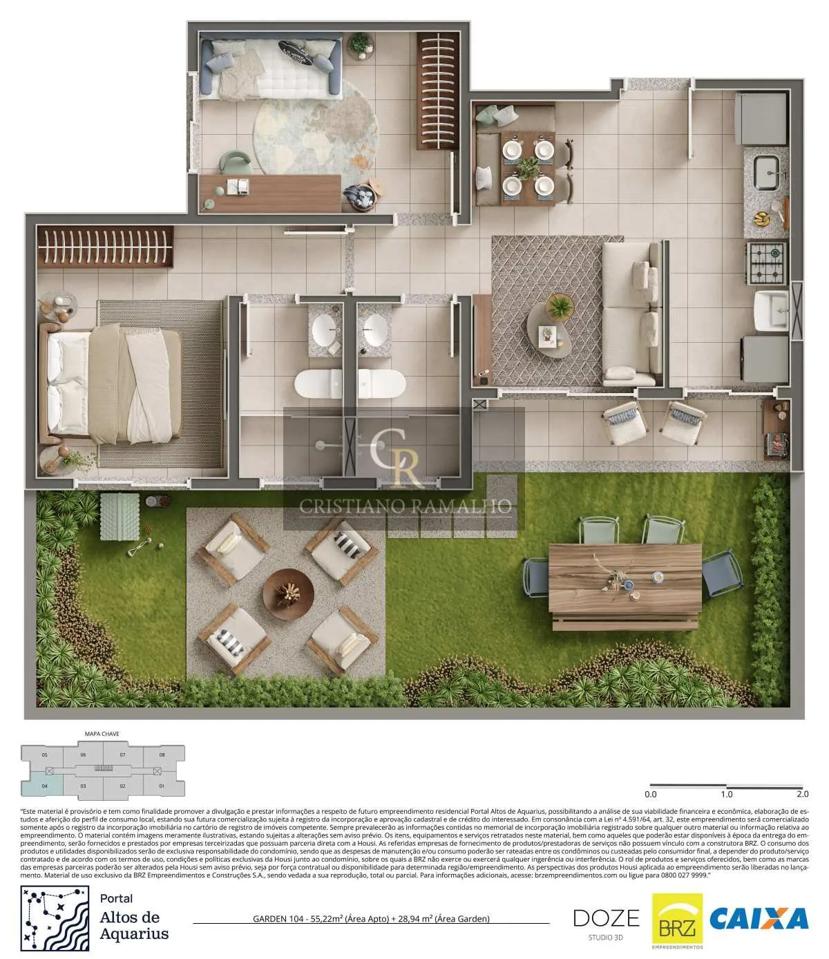 Imagem Apartamento à venda em São Pedro da Aldeia, com 2 quartos (1 suíte), 53,57m2