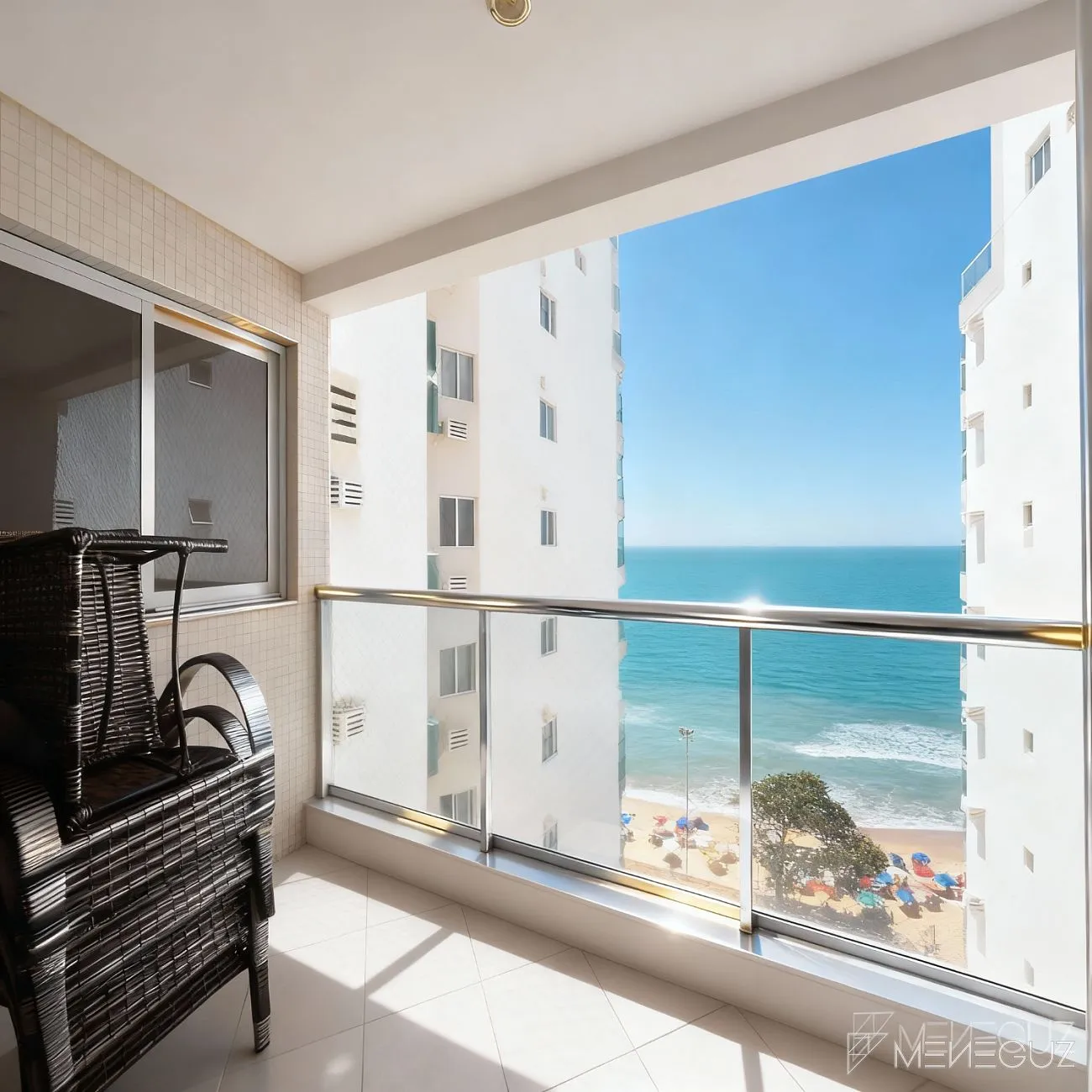 Apartamento 3 Quartos Mobiliado com Vista Mar na Praia do Morro - Ed. Alibaba