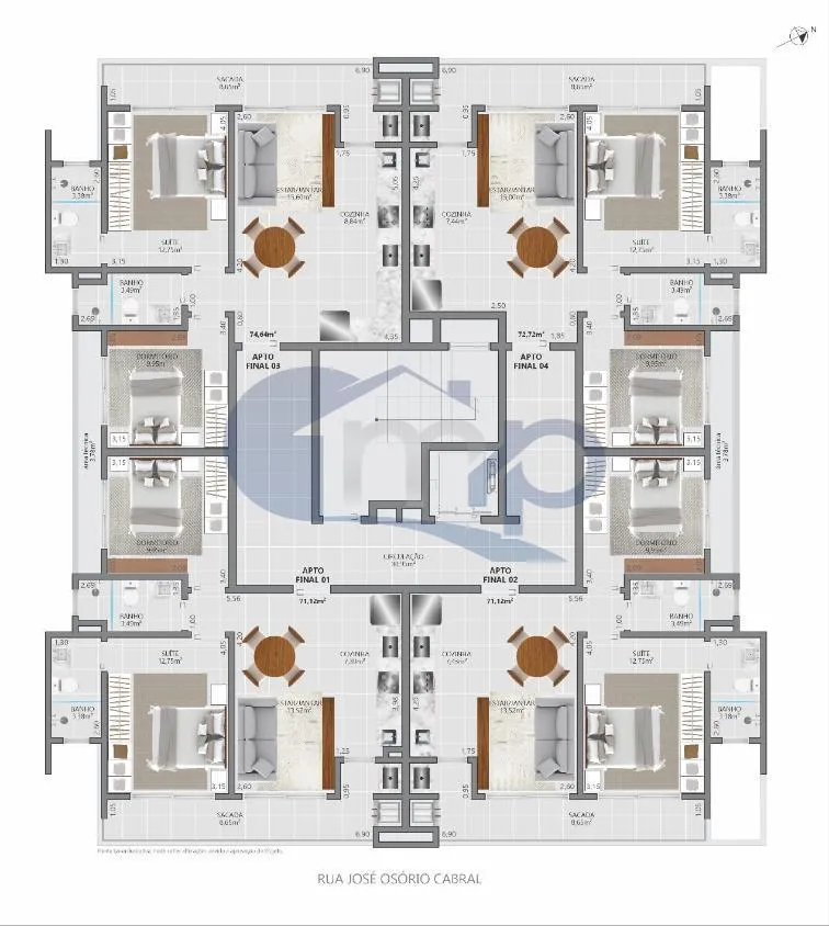 Imagem Apartamento á venda com 2 dormitórios no centro de Torres/RS