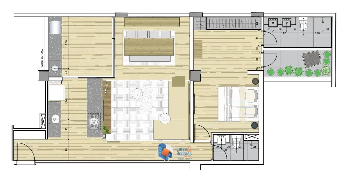 Imagem Apartamento garden para venda em Vila Nova Conceição com 1 quarto, sendo 1 suíte, 82m²