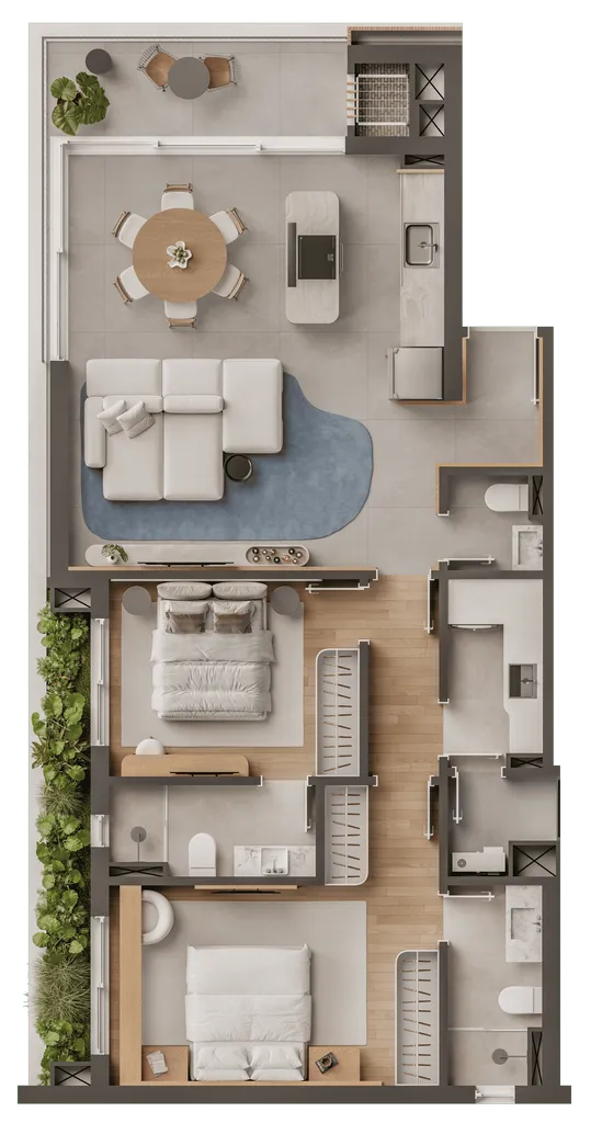Imagem Apartamento à venda em Curitiba-PR, Bigorrilho: 2 quartos, 2 suítes, 3 banheiros, 1 vaga - 93,50 m² de área