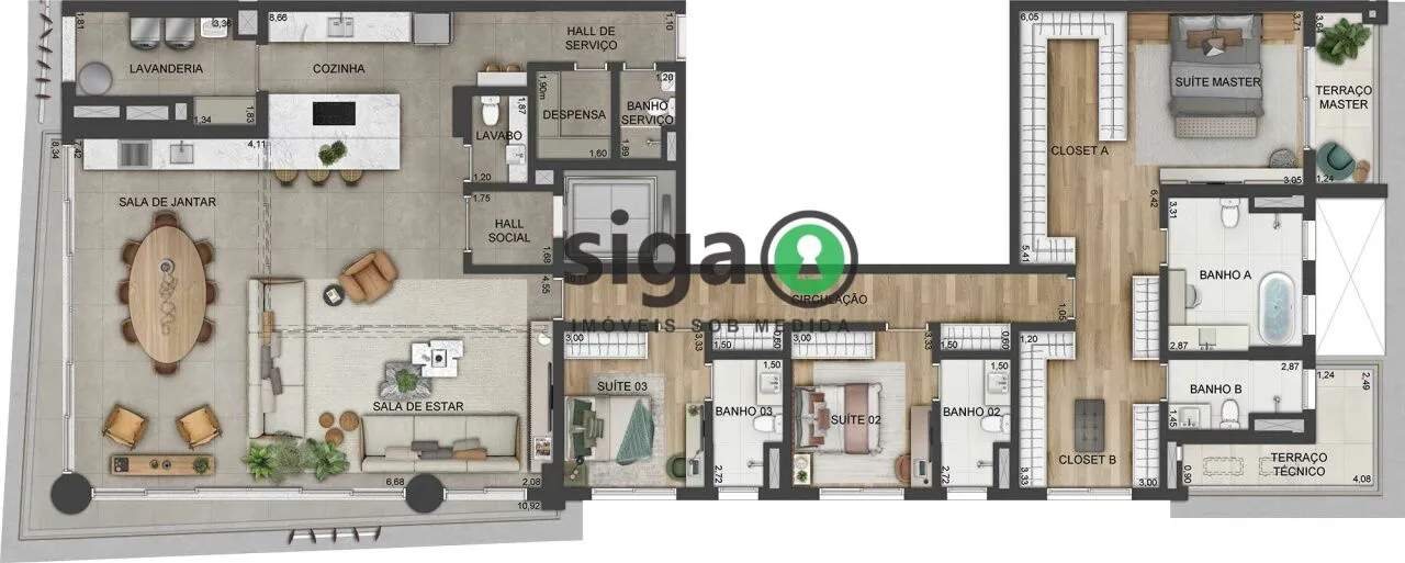 Imagem Apartamento para venda no Brooklin 04 Suítes, São Paulo - SP