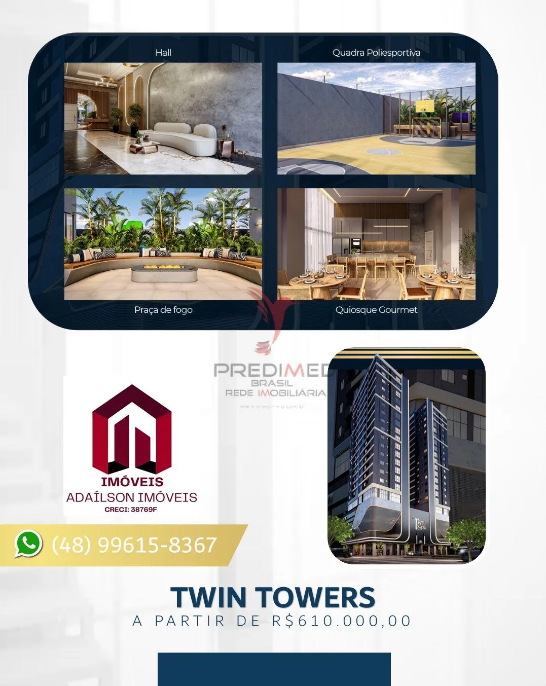 Imagem Twin Towers Apartamentos na planta em Itapema SC BRASIL