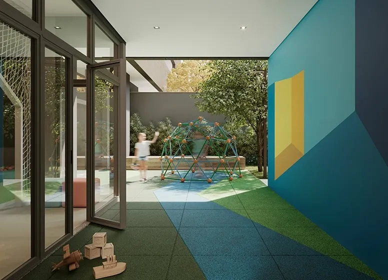 Imagem Com vista para o Campo Belo, Brooklin e Moema, um empreendimento com arquitetura contemporânea e or...