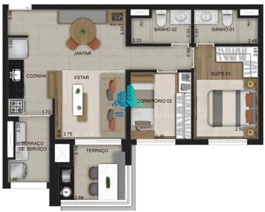 Imagem Apartamento com Varanda e Suíte – Conforto e Ótima Localização.