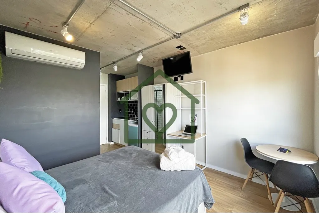 Imagem Apartamento Stúdio , Andar Alto com vista e sol, mobiliado lindamente decorado e equipado, pronto p...