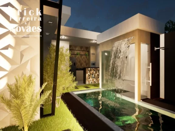 Imagem Excelente Casa Duplex em construção composta por 3 quartos sendo 1 suíte com closet, sala de estar e jantar, cozinha área gourmet com piscina