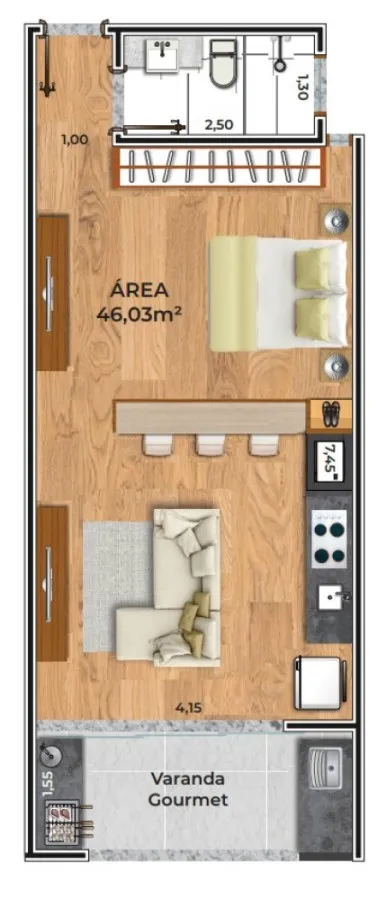 Imagem Loft com 46,03m² no Alto em Teresópolis! Ótimo investimento!