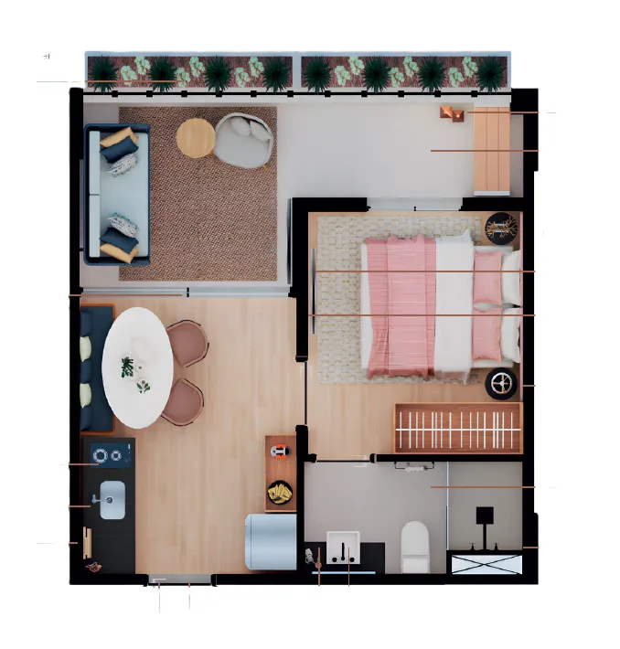 Imagem Um projeto conectado às tendências de quem planeja morar e investir em um apartamento estratégico...