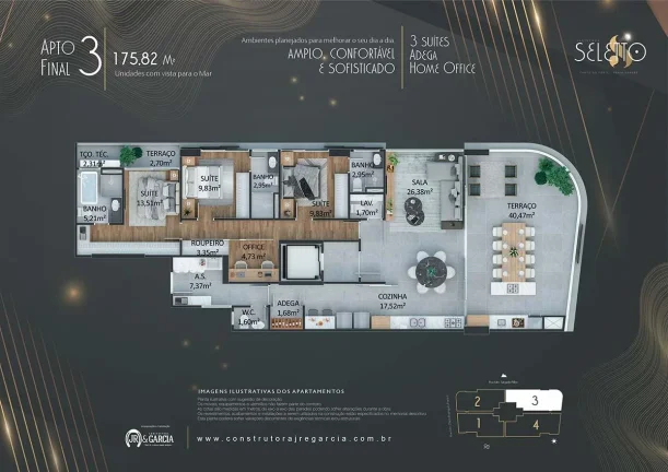 Imagem Apartamento para Venda em Praia Grande, Canto do Forte, 3 dormitórios, 3 suítes, 1 banheiro, 2 vagas