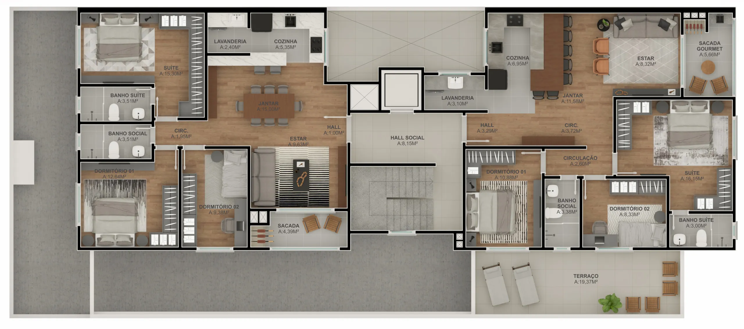 Imagem Apartamento à venda em Caxias do Sul, Santa Catarina, com 3 quartos, 96.62m2