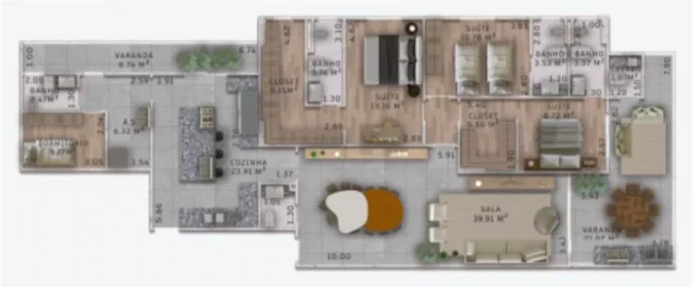 Imagem EXCELENTE APARTAMENTO NO CANTO DO FORTE!!! 3 SUÍTES 3 VAGAS!!!