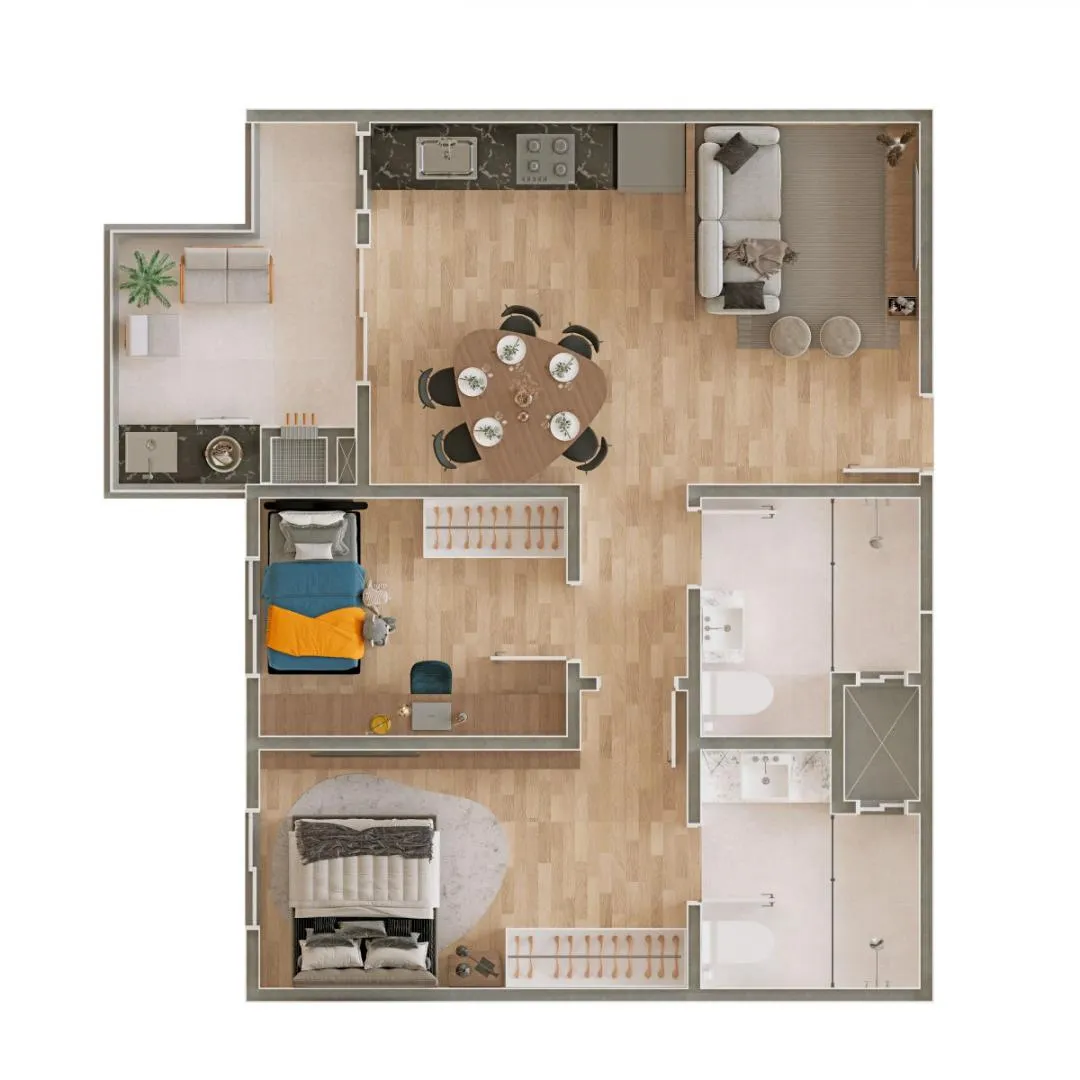 Imagem Apartamento em Construção com Churrasqueira na sacada no Bairro Cancelli, Cascavel - Venda