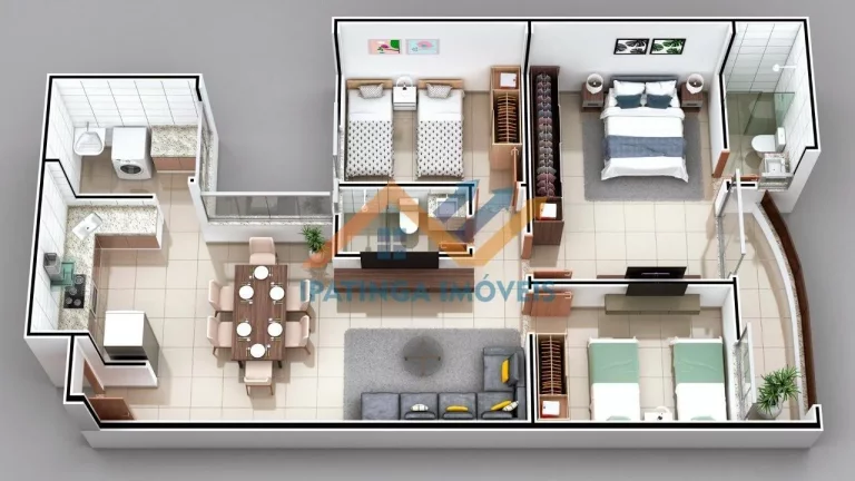 Imagem Apartamento grande com um acabamento de excelente qualidade, localizado no bairro Veneza, em Ipatinga.