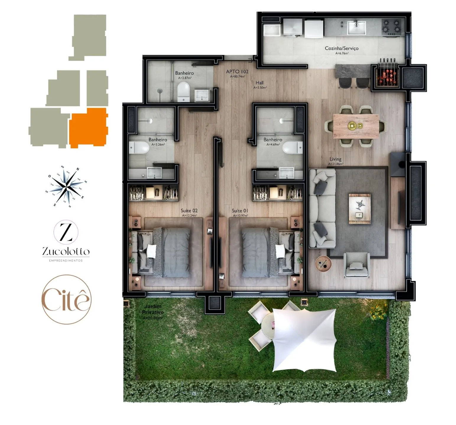 Imagem Apartamento à venda em Gramado, Carniel, com 2 quartos, 79m2
