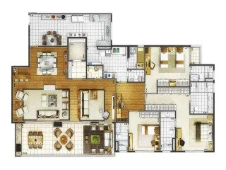 Imagem Apartamento de luxo no Condomínio Vivant São Caetano - 4 quartos, 4 suítes, 5 banheiros, 4 vagas de garagem, 243m² - Venda ou Locação no bairro Santo Antônio.