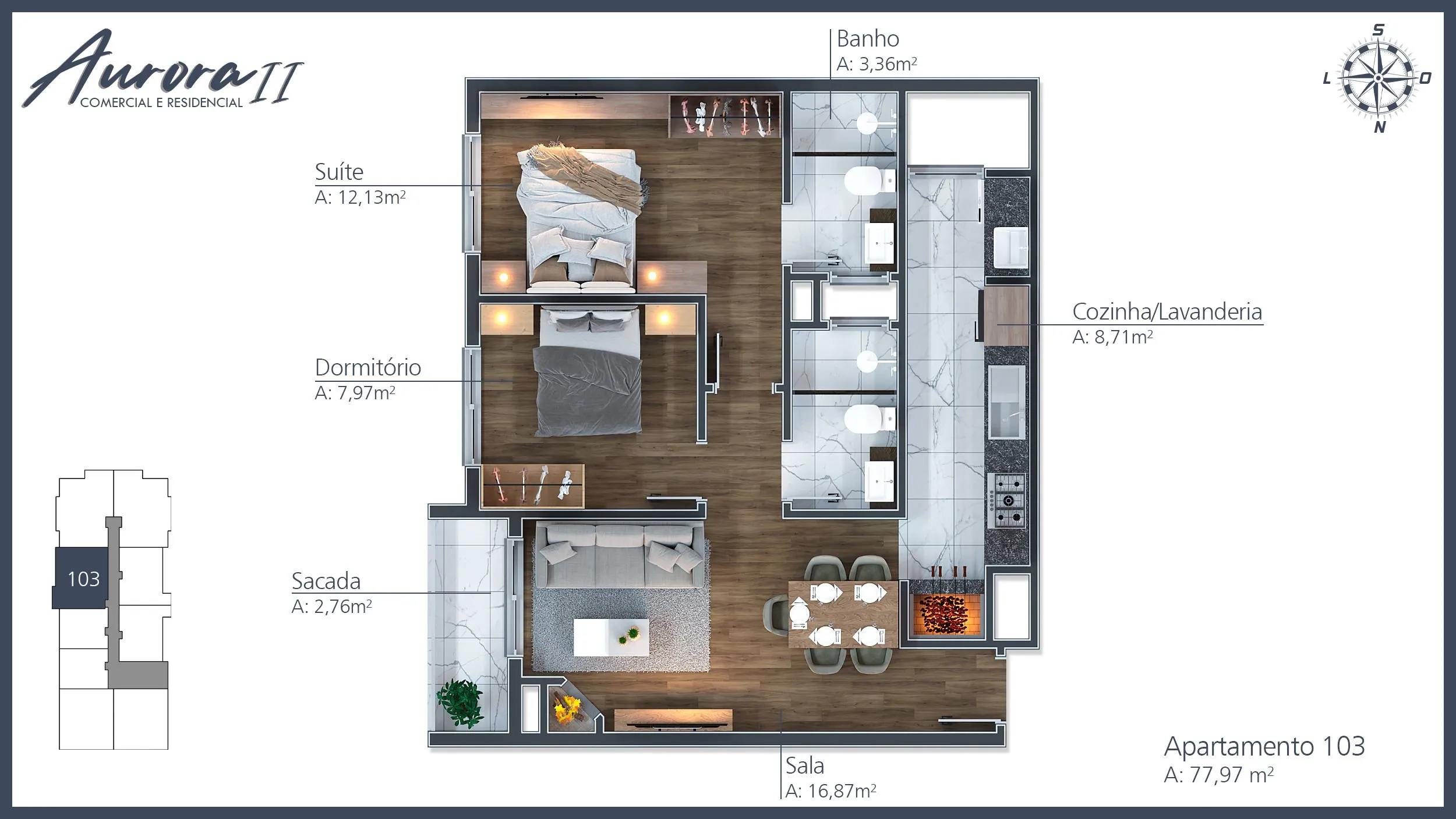 Imagem Apartamento à venda em Gramado, Moura, com 1 quarto, 56.61m2