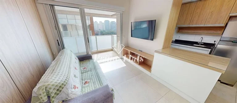 Foto do imóvel Flat disponível para locação no Condomínio Add Nova Berrini, com 33m², 1 dormitório e 1 vaga em Rua Henri Dunant