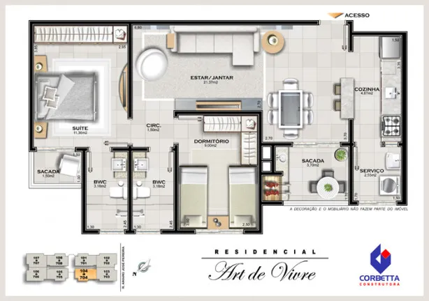 Imagem Apartamento com 3 Quartos à Venda, 80 m²em Centro - Araranguá