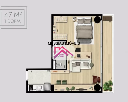Imagem APARTAMENTO DE 1 DORMITÓRIO E SEM VAGA - SMART HOUSES JARDINS - ARVO REBOUCAS