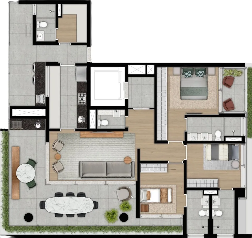 Imagem Um projeto grandioso, inspirado em empreendimentos de Nova Iorque. O verde rompe as fronteiras com a...