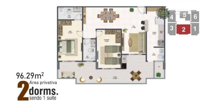 Imagem Apartamento com 2 dormitórios à venda, 91 m² por R$ 1.093.000,60 - Vila Assunção - Praia Grande/SP