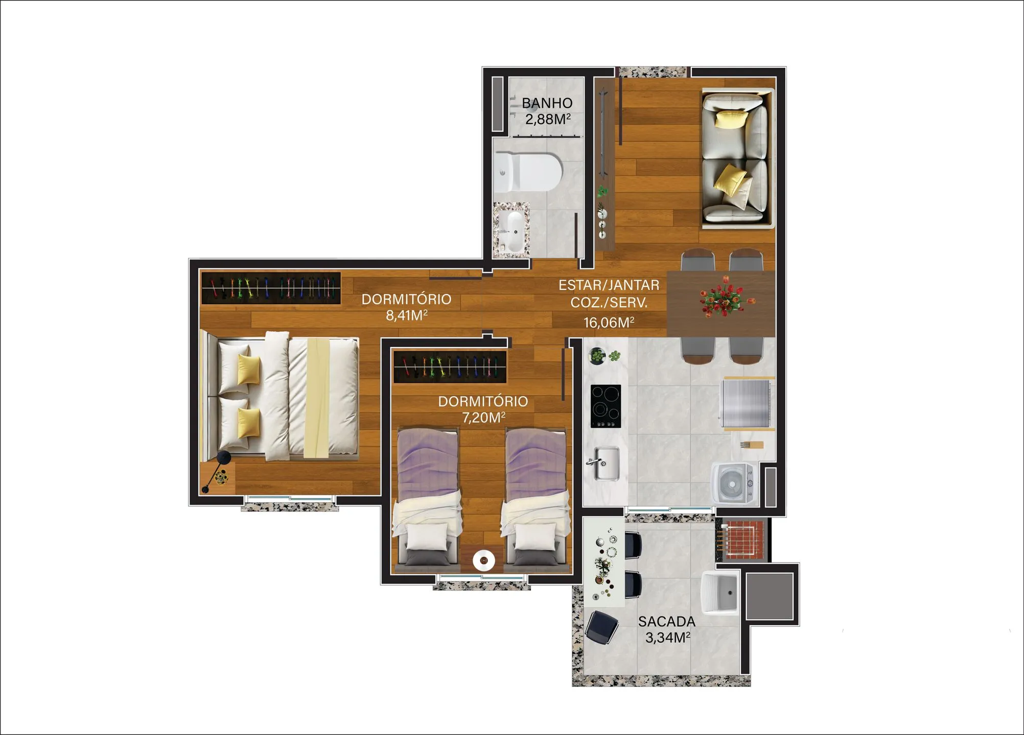 Imagem Apartamento à venda em Caxias do Sul, Bela Vista, com 3 quartos, 61.34m2