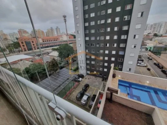 Imagem Um lindo apartamento em porcelanato, todo mobiliado, 1 dormitório, sala, sacada com vidros e persia...