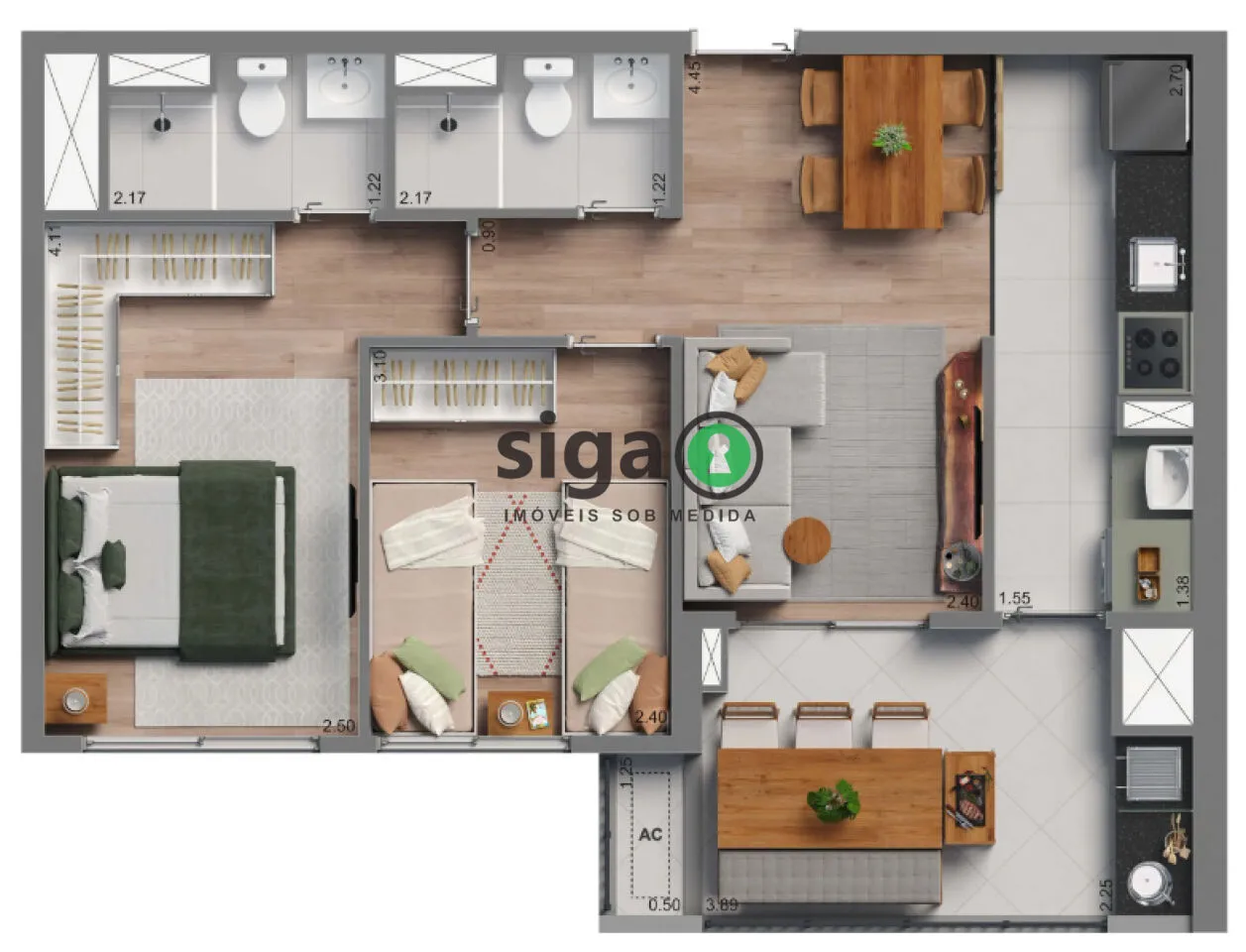 Imagem Apartamento 60 m² 2 dormitórios sendo 1 suíte e 1 vaga no melhor da Vila Andrade