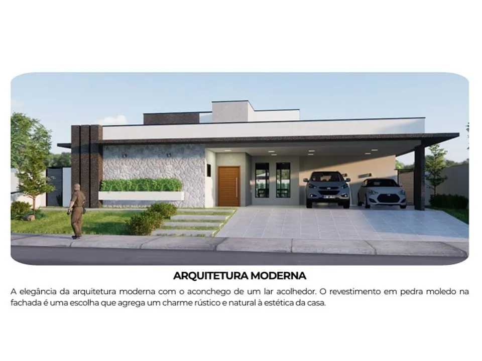 Imagem Uma Residência Térrea Unifamiliar em Pindamonhangaba, Projetada com Materiais de Alta Qualidade e Acabamentos Modernos, Pronta para Receber sua Famíli