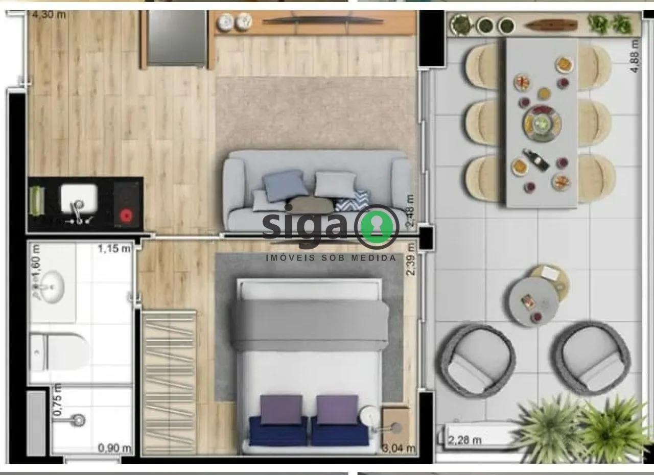 Imagem Apartamento á venda 36m² localizado no Brooklin/SP