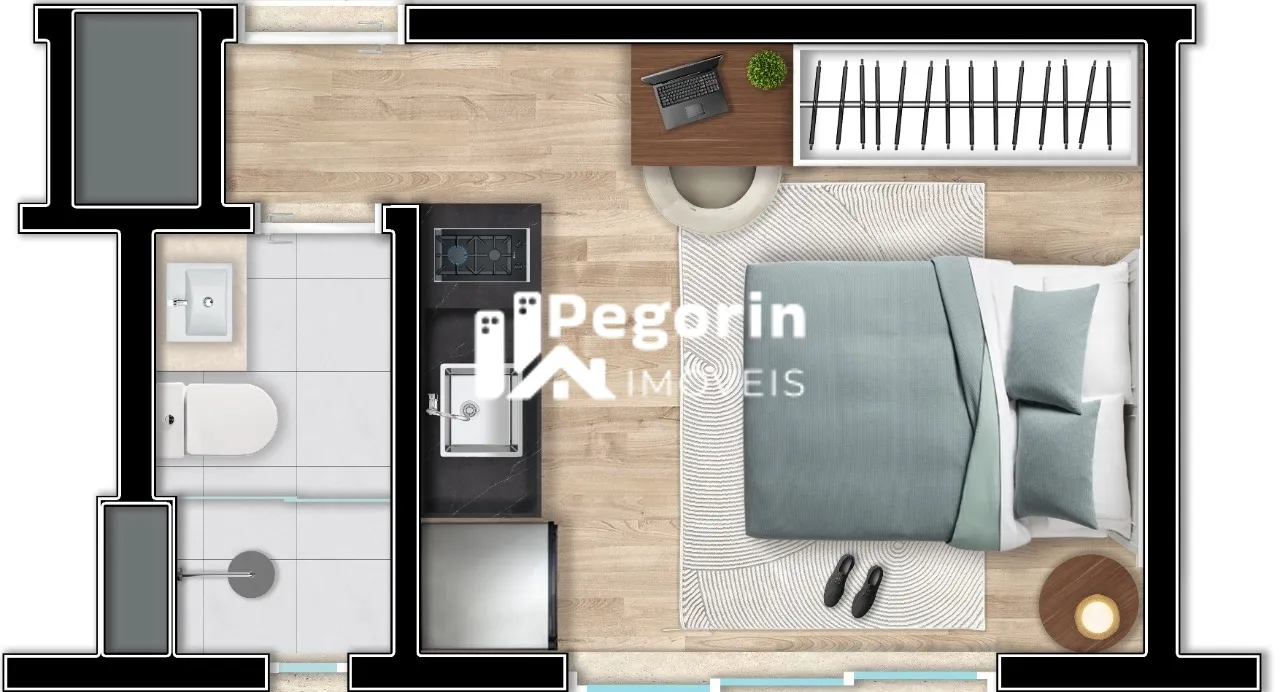 Imagem Apartamento à venda em Curitiba, Centro, com 1 quarto, 17,00m²