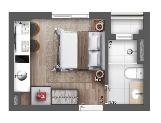 Imagem Apartamento a venda com 2 dormitórios com 1 vaga perto do Metrô