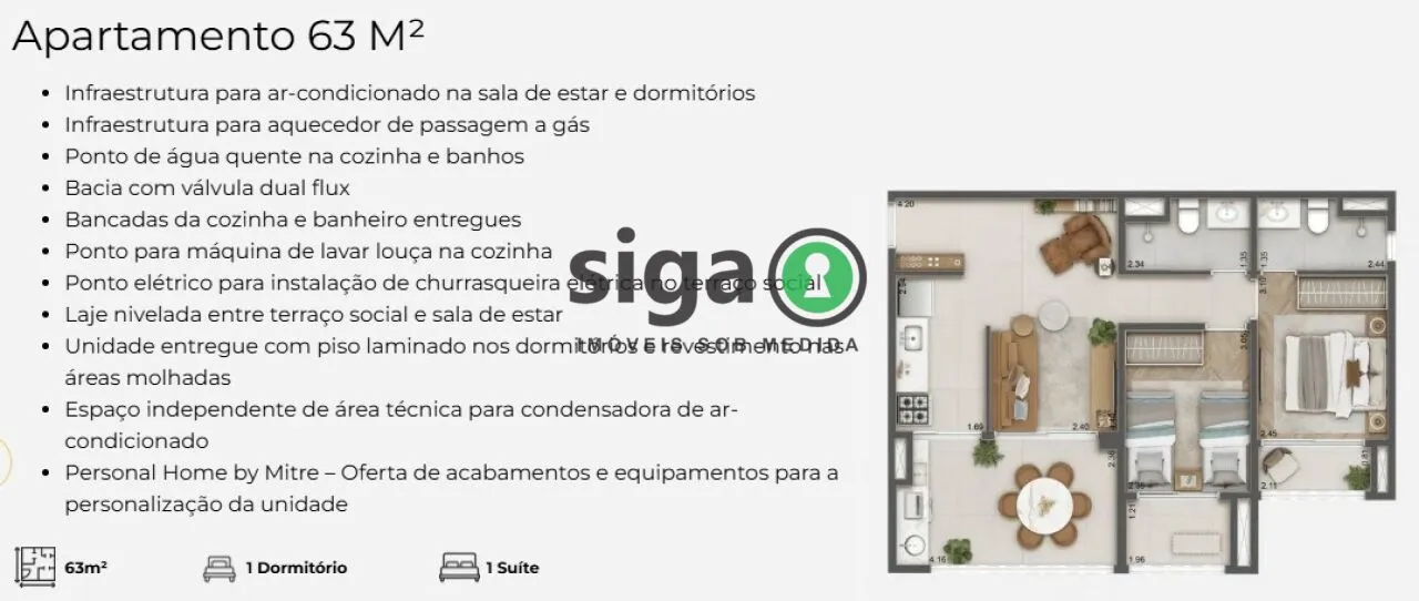 Imagem APARTAMENTO PARA VENDA NO BROOKLIN COM 2 QUARTOS E 1 VAGA