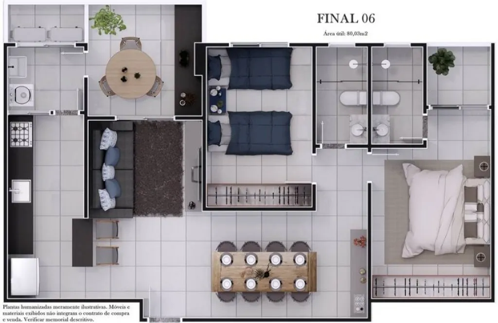 Imagem APARTAMENTO COM 80,71 m² - AVIAÇÃO - PRAIA GRANDE SP