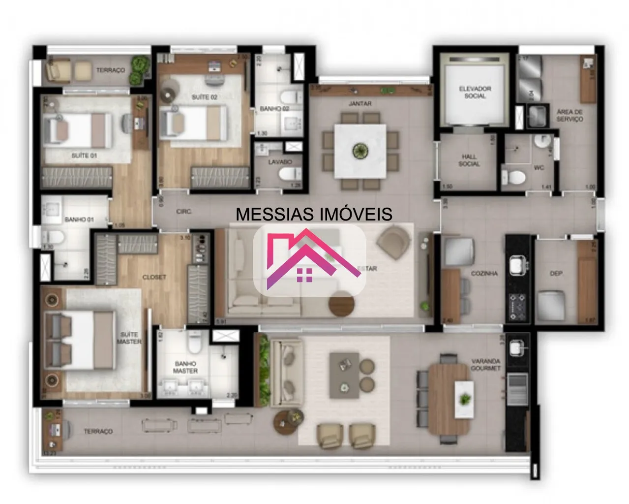 Imagem APARTAMENTOS DE 3 SUITES E 3 VAGAS DEMARCADAS - TRÍAD VILA NOVA CONCEICAO
