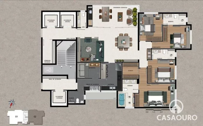 Imagem Apartamento com 4 quartos à venda, 173 m² - Vila da Serra - Nova Lima/MG