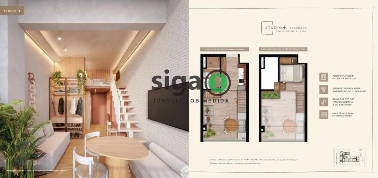 Imagem Apartamento Studio para venda na Vila Madalena pé direito 3,7m, São Paulo - SP