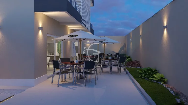Imagem Apartamento de alto padrão para venda no América em Joinville, com uma área de lazer completa e totalmente mobiliada e decorada.