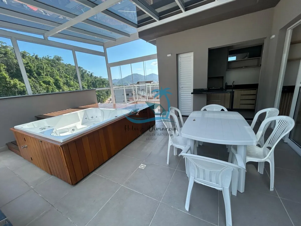 Imagem Cobertura mobiliada com 3 dormitórios com vista para o mar no Perequê-Açu