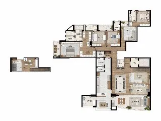 Imagem Apartamento de luxo com 4 suítes e 338m² no THE LAKE GRAMERCY PARK Alphaville