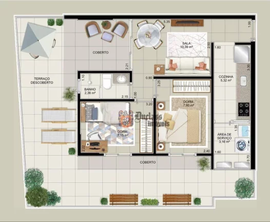 Imagem Apartamento Garden com 2 dormitórios à venda, 54 m² por R$ 730.000 - Embaré - Santos/SP